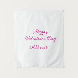 Frohen Valentinstag rosa Text Namensnachricht Wandteppich