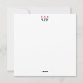 Frohen Valentinstag rosa Tulpen Feiertagskarte (Rückseite)