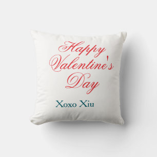 Frohen Valentinstag rot blau xoxo Liebe Name Kissen