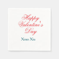 Frohen Valentinstag rot blau xoxo Liebe Name