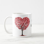 Frohen Valentinstag Rote Herzen Baum Kaffeetasse (Links)