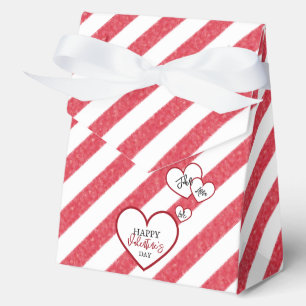 Frohen Valentinstag Rote Herzen Kreidestreifen Geschenkschachtel