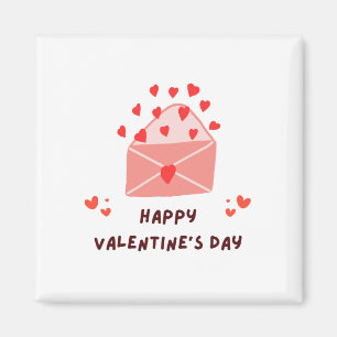 Frohen Valentinstag -Rote Herzen Liebesbilder Magnet
