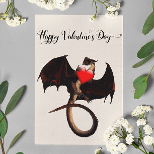 Frohen Valentinstag Rotes Drachenherz Karte