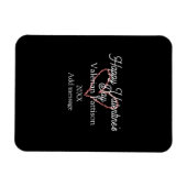 Frohen Valentinstag rotes Glitterherz schwarzer Na Magnet (Horizontal)
