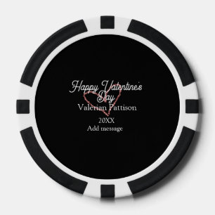 Frohen Valentinstag rotes Glitterherz schwarzer Na Pokerchips