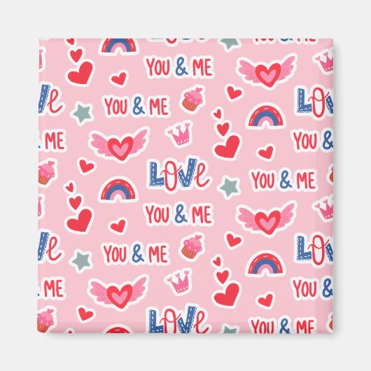 Frohen Valentinstag Rotes Herz Kunst Romantischer  Magnet (Vorne)