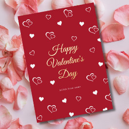 Frohen Valentinstag Rotes Herz Modernes Liebesmust Folien Feiertagskarte