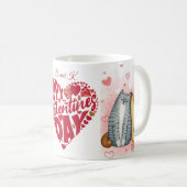 Frohen Valentinstag Rotes Herz und Name Kaffeetasse (VorderseiteRechts)