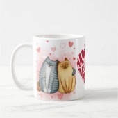 Frohen Valentinstag Rotes Herz und Name Kaffeetasse (Links)