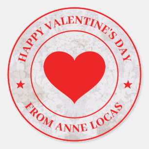Frohen Valentinstag  Runder Aufkleber