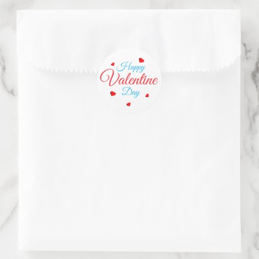 Frohen Valentinstag Runder Aufkleber (Tasche)