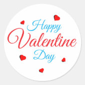 Frohen Valentinstag Runder Aufkleber (Vorderseite)