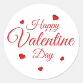 Frohen Valentinstag Runder Aufkleber (Vorderseite)