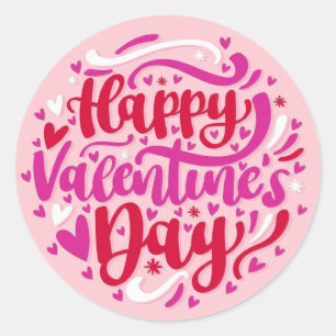 Frohen Valentinstag Runder Aufkleber