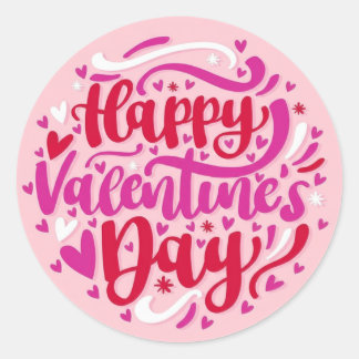 Frohen Valentinstag Runder Aufkleber