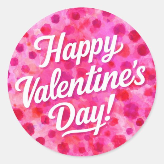 Frohen Valentinstag Runder Aufkleber (Vorderseite)