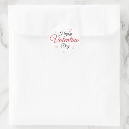 Frohen Valentinstag Runder Aufkleber (Tasche)