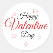 Frohen Valentinstag Runder Aufkleber (Vorderseite)