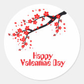 Frohen Valentinstag Runder Aufkleber (Vorderseite)