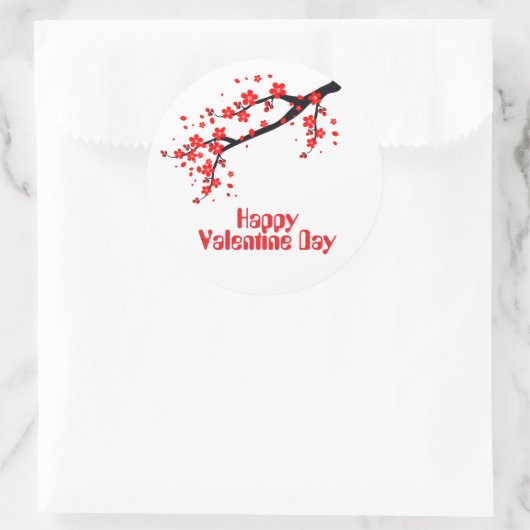 Frohen Valentinstag Runder Aufkleber (Tasche)