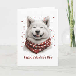 Frohen Valentinstag Samojede-Hund Feiertagskarte