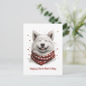 Frohen Valentinstag Samojede-Hund Postkarte (Stehend Vorderseite)