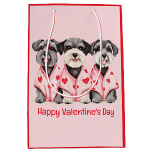 Frohen Valentinstag Schnauzer Hunde Mittlere Geschenktüte