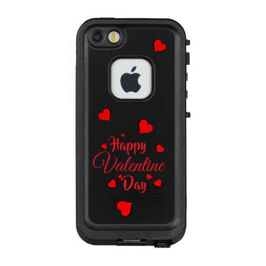Frohen Valentinstag schwarz LifeProof iPhone Hülle (Rückseite)