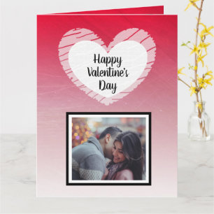 Frohen Valentinstag Schwarze Ombre-Fotokarte Karte
