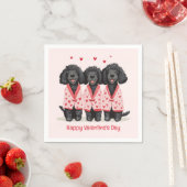 Frohen Valentinstag schwarze Standard Pudel Hunde Serviette (Beispiel)