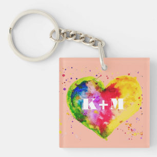 Frohen Valentinstag Schwules Paar LGBT Schlüsselanhänger