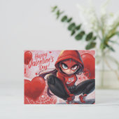Frohen Valentinstag Super-Held -6 Postkarte (Stehend Vorderseite)