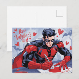 Frohen Valentinstag Super-Helden -4 Postkarte
