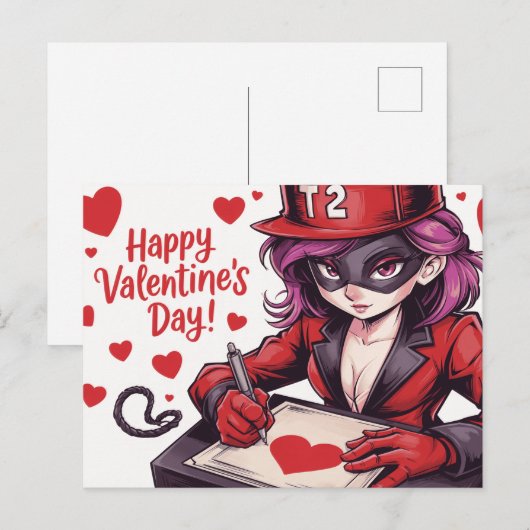 Frohen Valentinstag Superhelden -2 Postkarte (Vorne/Hinten)