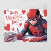 Frohen Valentinstag Superhelden -3 Postkarte (Vorderseite)