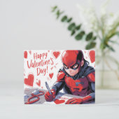 Frohen Valentinstag Superhelden -3 Postkarte (Stehend Vorderseite)