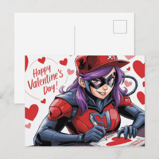 Frohen Valentinstag Superhelden Postkarte