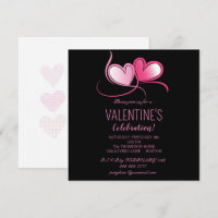 Frohen Valentinstag, süße rosa Herzen, Einladung