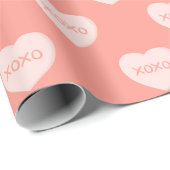 Frohen Valentinstag Süße rosa Herzen XOXO Geschenkpapier (Rolleneckpunkt)