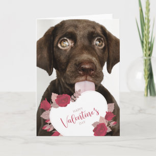 Frohen Valentinstag   Süßer Welpe Karte