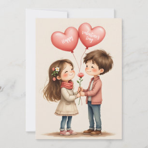 Frohen Valentinstag Süßes Paar Feiertagskarte