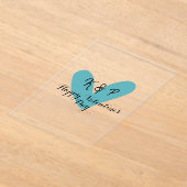 Frohen Valentinstag Türkis-Herz-Name Buchstabe  Acryleinladungen (Ablage )