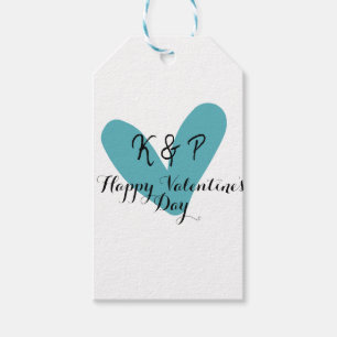 Frohen Valentinstag Türkis-Herz-Name-Buchstabe Geschenkanhänger