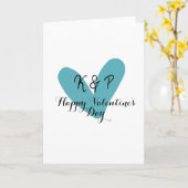 Frohen Valentinstag Türkis-Herz-Name-Buchstabe  Karte (Gelbe Blume)