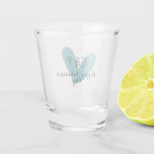 Frohen Valentinstag Türkis Herz Name Buchstabe Schnapsglas (Rückseite)