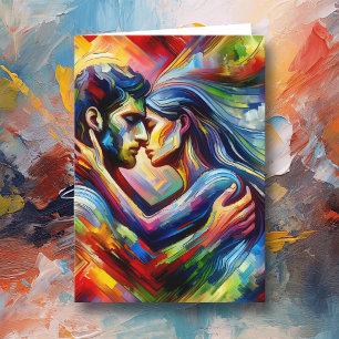 Frohen Valentinstag   Umarmung der Liebenden Karte