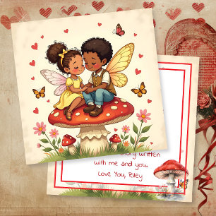 Frohen Valentinstag Vintage Cottage Core Fee Karte