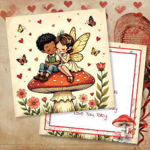 Frohen Valentinstag Vintage Cottage Core Fee Karte