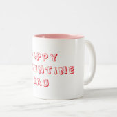 Frohen Valentinstag Weiß & Rosa Tasse (VorderseiteRechts)